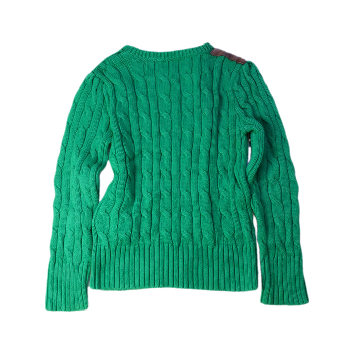 A Green Knit Sweaters from Ralph Lauren in size 4T for boy. (Back View)