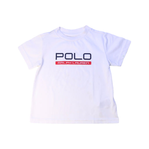 A White Short Sleeve T Shirts from Polo Ralph Lauren in size 3T for boy. (Front View)