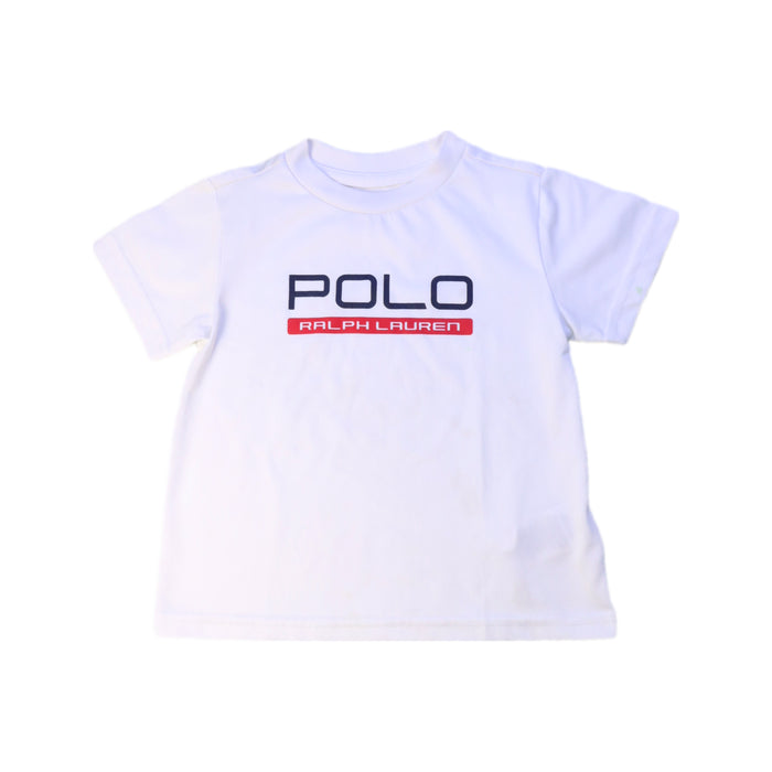 A White Short Sleeve T Shirts from Polo Ralph Lauren in size 3T for boy. (Front View)