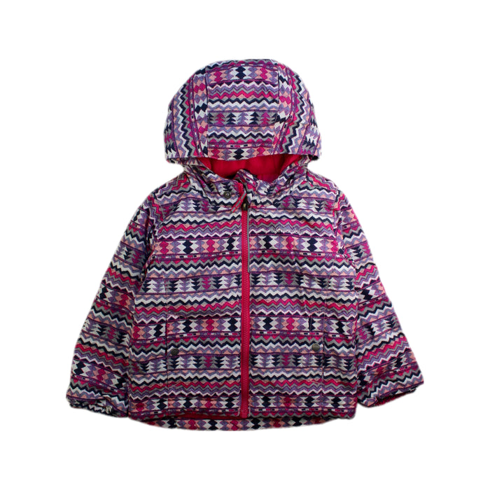 A Pink Ski Jackets from Columbia in size 3T for girl. (Front View)
