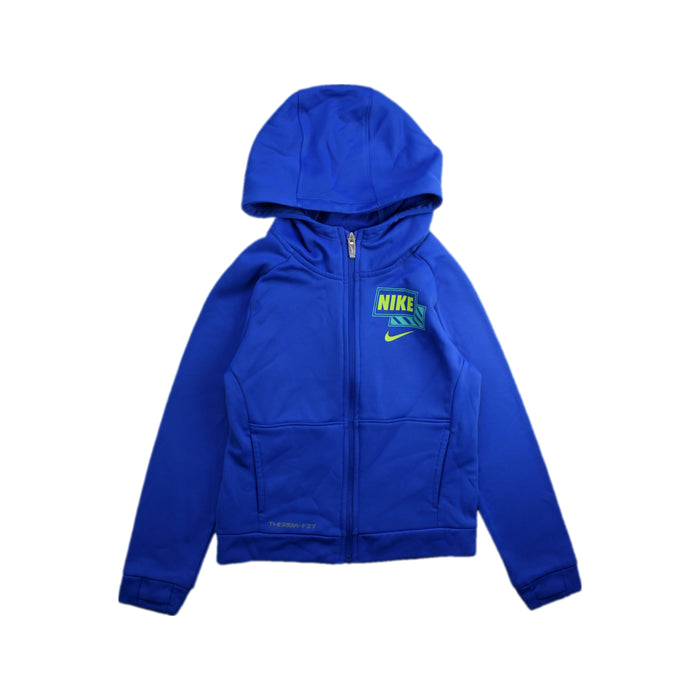 A Blue Lightweight Jackets from Nike in size 5T for boy. (Front View)