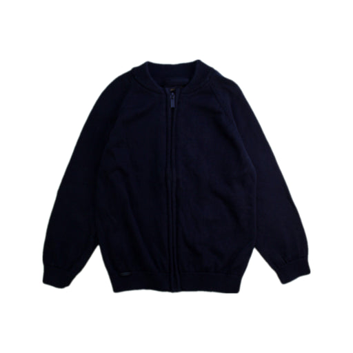 A Navy Zippered Sweatshirts from Mayoral in size 5T for boy. (Front View)