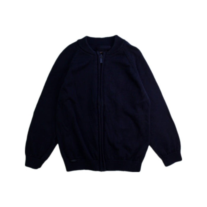 A Navy Zippered Sweatshirts from Mayoral in size 5T for boy. (Front View)