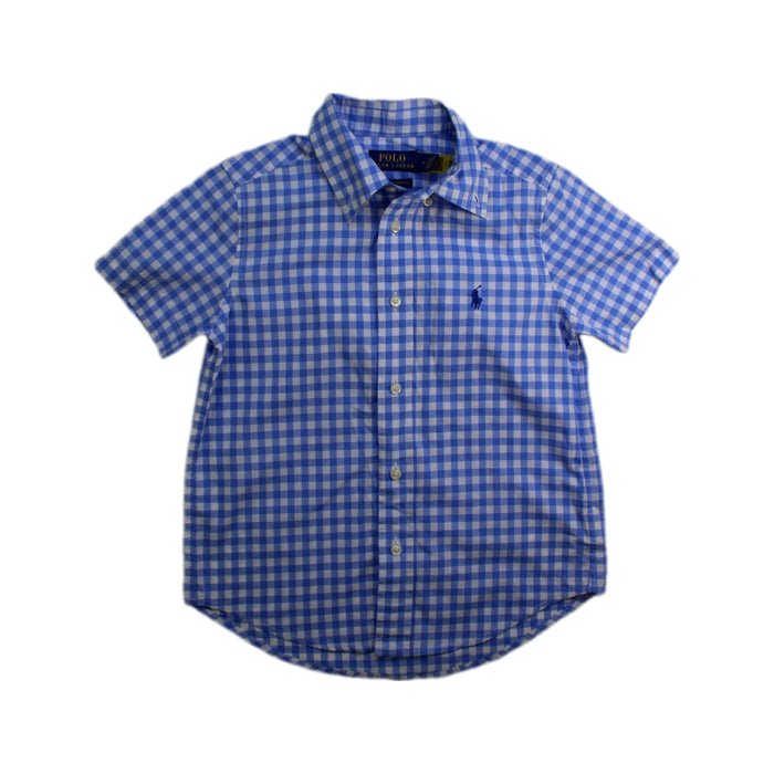 A Blue Short Sleeve Shirts from Polo Ralph Lauren in size 4T for boy. (Front View)