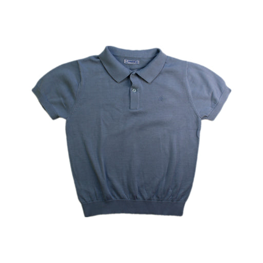 A Blue Short Sleeve Polos from Mayoral in size 7Y for boy. (Front View)