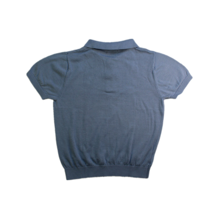 A Blue Short Sleeve Polos from Mayoral in size 7Y for boy. (Back View)