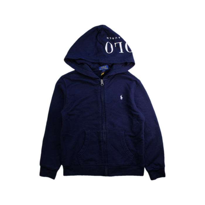 A Navy Hooded Sweatshirts from Polo Ralph Lauren in size 7Y for boy. (Front View)