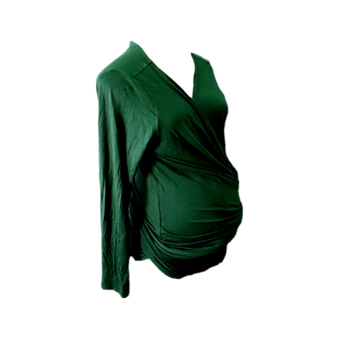 A Green Long Sleeve Tops from Isabella Oliver in size Maternity-M for maternity. (Back View)