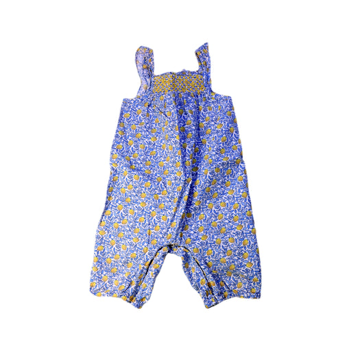 A Blue Sleeveless Rompers from Jojo Maman Bébé in size 12-18M for girl. (Front View)