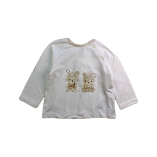 A White Long Sleeve Tops from Mayoral in size 3-6M for neutral. (Front View)