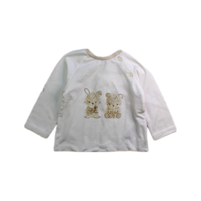 A White Long Sleeve Tops from Mayoral in size 3-6M for neutral. (Front View)