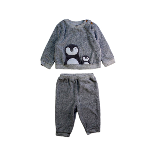 A Grey Pants Sets from The Little White Company in size 3-6M for neutral. (Front View)