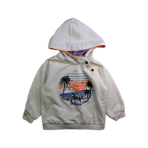 A White Hooded Sweatshirts from Mayoral in size 6-12M for boy. (Front View)