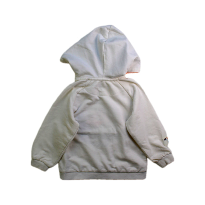 A White Hooded Sweatshirts from Mayoral in size 6-12M for boy. (Back View)