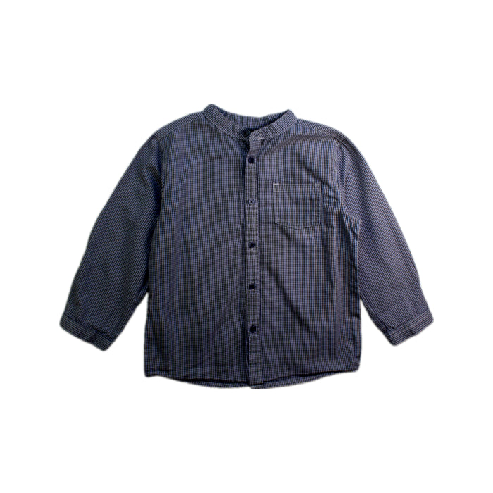 A Blue Long Sleeve Shirts from Bout'Chou in size 3T for boy. (Front View)