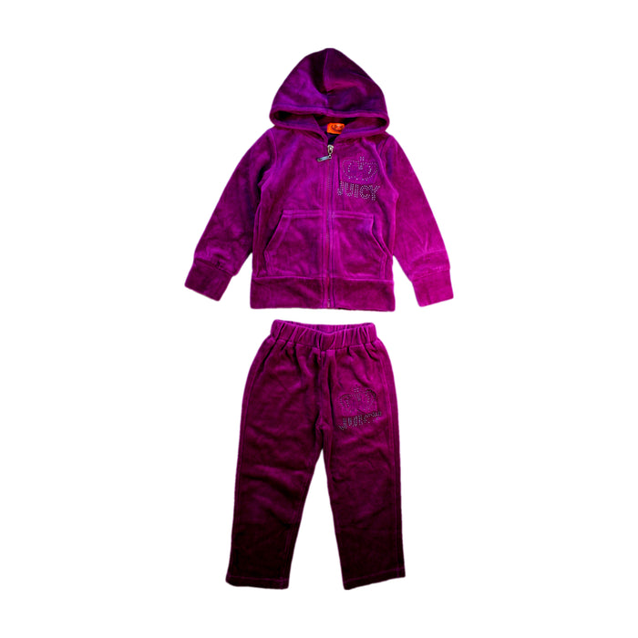 A Purple Pants Sets from Juicy Couture in size 4T for girl. (Front View)