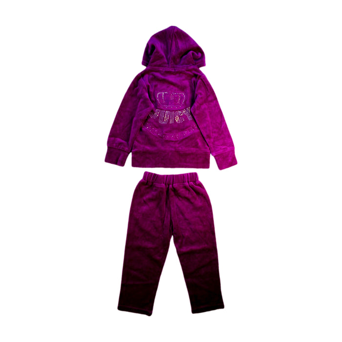 A Purple Pants Sets from Juicy Couture in size 4T for girl. (Back View)