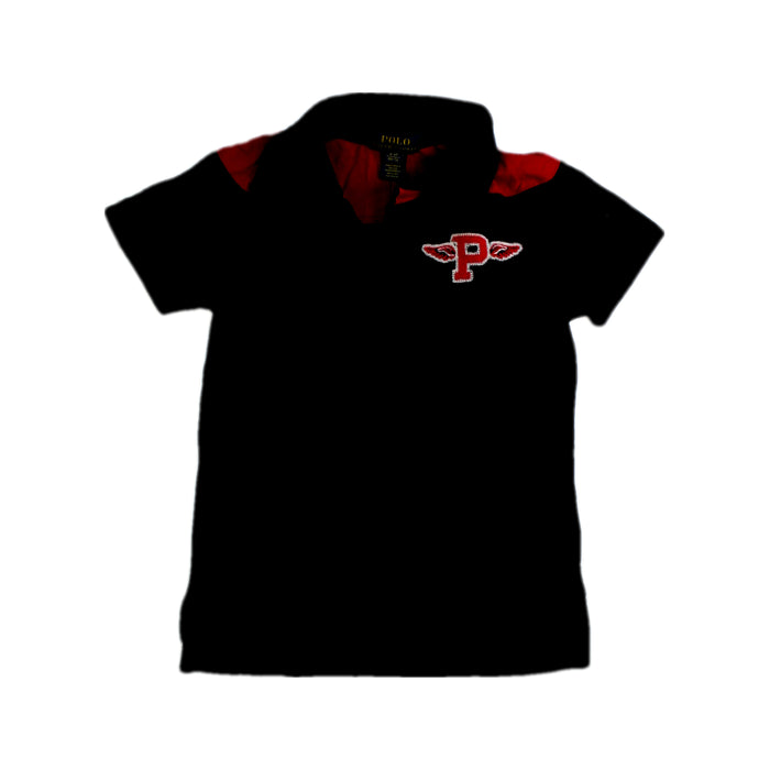 A Black Short Sleeve Polo from Polo Ralph Lauren in size 4T for boy. (Front View)