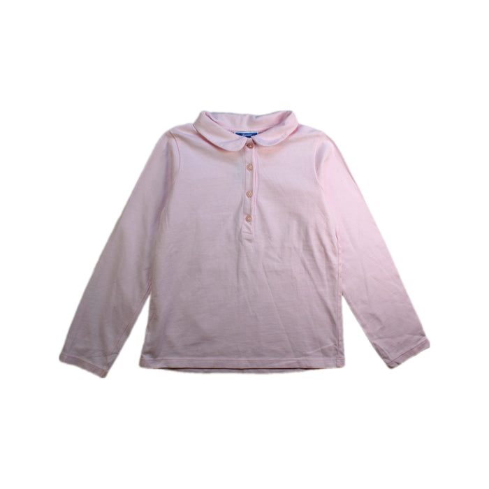 A Pink Long Sleeve Shirts from Jacadi in size 6T for girl. (Front View)