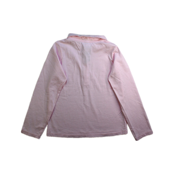 A Pink Long Sleeve Shirts from Jacadi in size 6T for girl. (Back View)