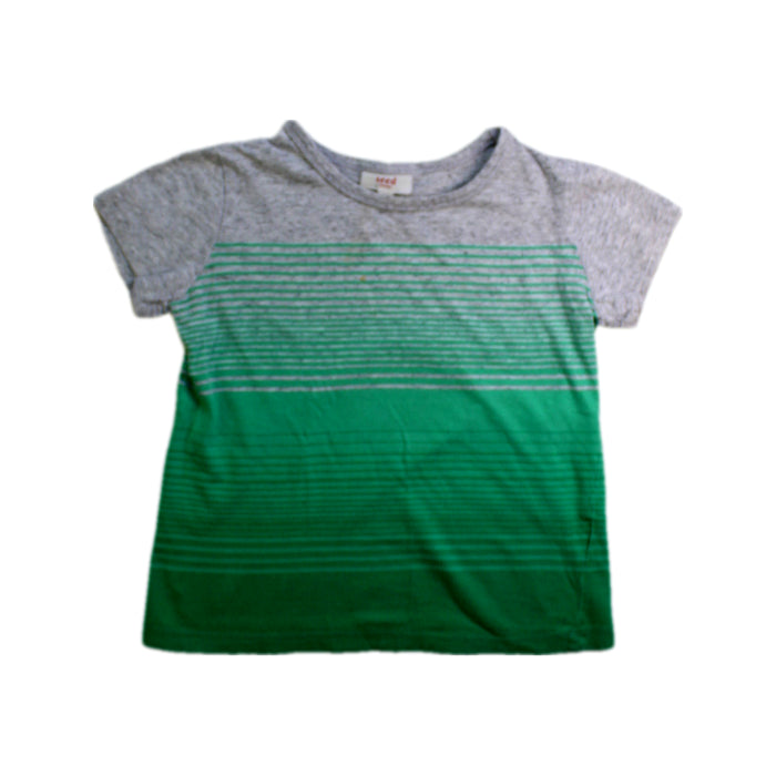 A Green Short Sleeve T Shirts from Seed in size 3T for boy. (Front View)