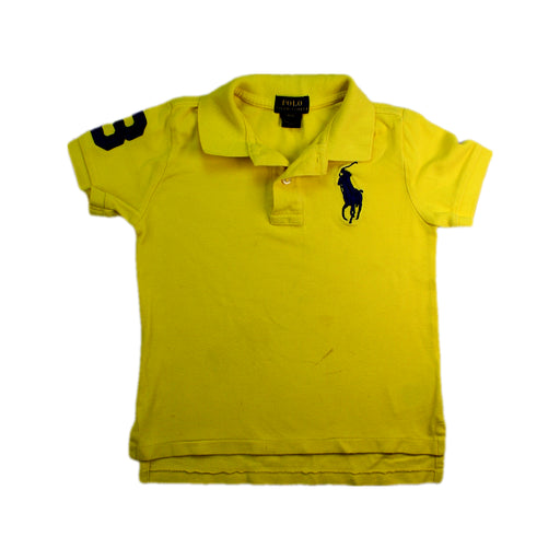 A Yellow Short Sleeve Polos from Polo Ralph Lauren in size 4T for boy. (Front View)