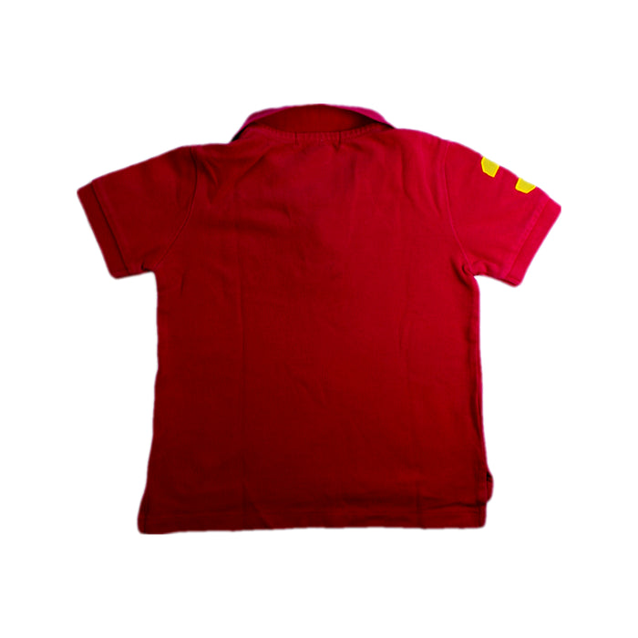 A Red Short Sleeve Polos from Polo Ralph Lauren in size 3T for boy. (Back View)
