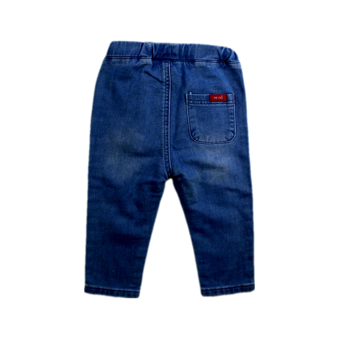 A Blue Jeans from Seed in size 12-18M for boy. (Back View)
