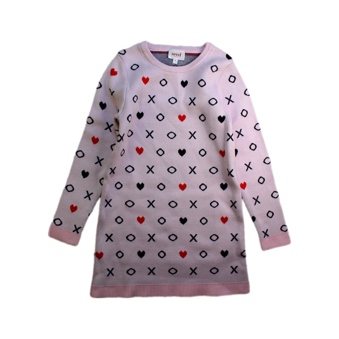 A Pink Knit Sweaters from Seed in size 6T for girl. (Front View)