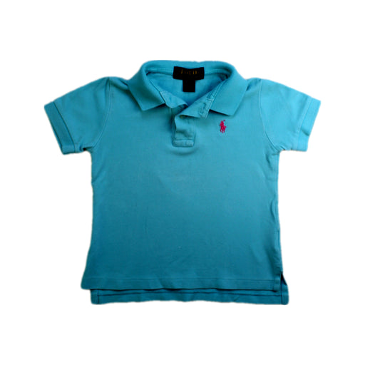 A Blue Short Sleeve Polos from Polo Ralph Lauren in size 3T for boy. (Front View)