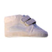 A White Booties from Chicco in size 12-18M for boy. (Front View)