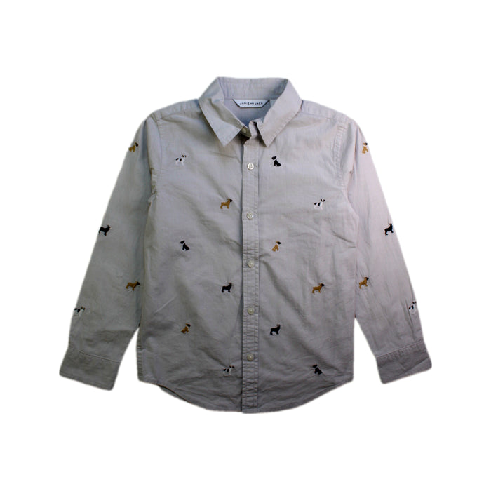 A White Long Sleeve Shirts from Janie & Jack in size 6T for boy. (Front View)