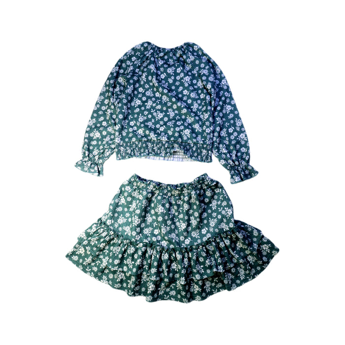A Green Skirt Sets from Nicole Miller in size 7Y for girl. (Back View)
