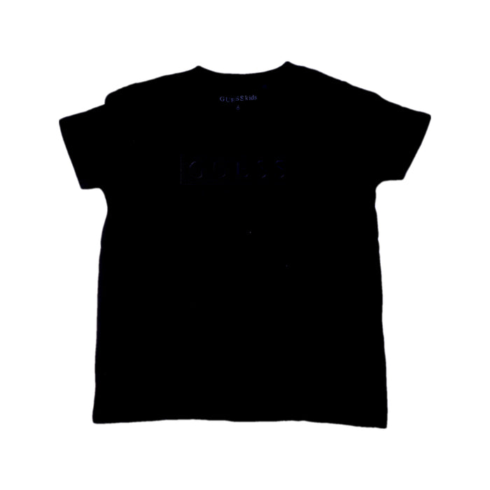 A Black Short Sleeve T Shirts from Guess in size 6T for boy. (Front View)
