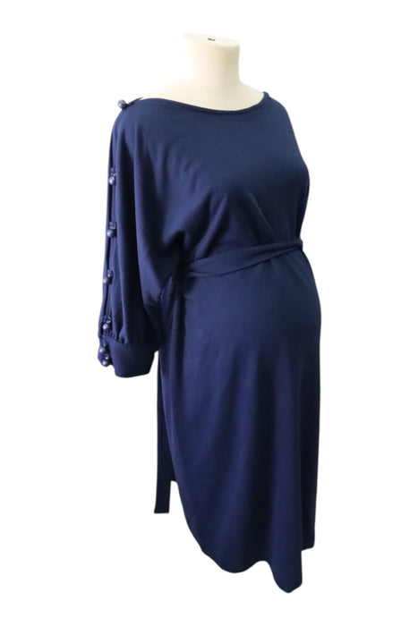 long sleeve navy maternity dress Maternal America Maternity Dress L