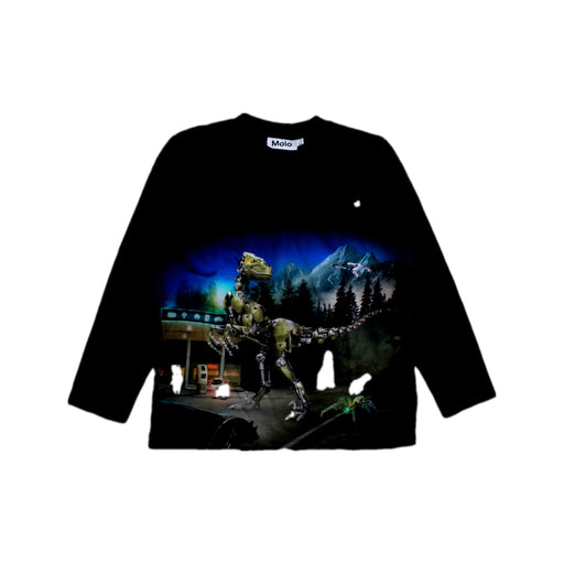 A Black Long Sleeve T Shirts from Molo in size 8Y for boy. (Front View)