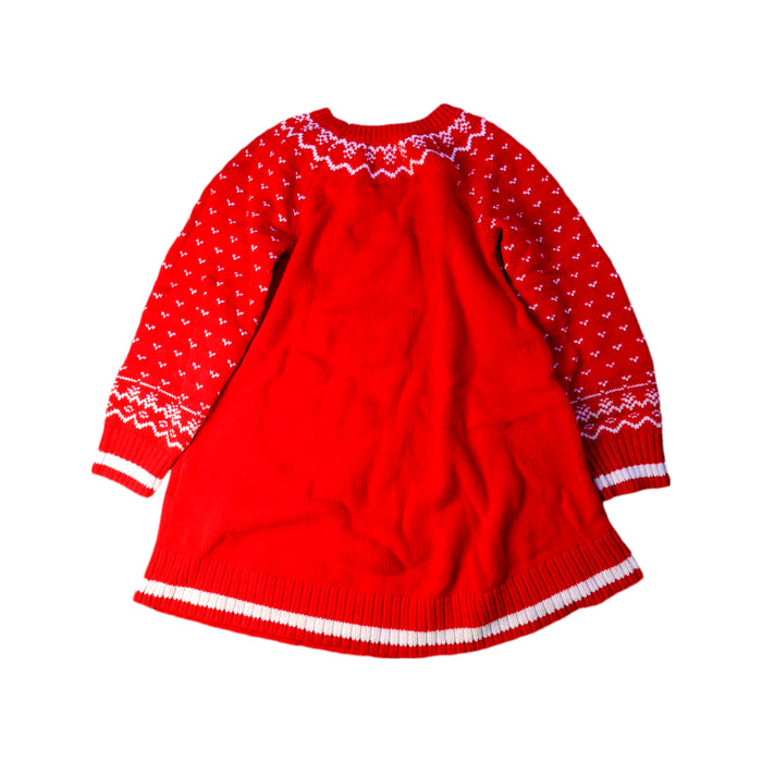 A Red Sweater Dresses from Roots in size 5T for girl. (Back View)