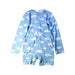 A Blue Rash Guards from Kuling in size 4T for girl. (Front View)