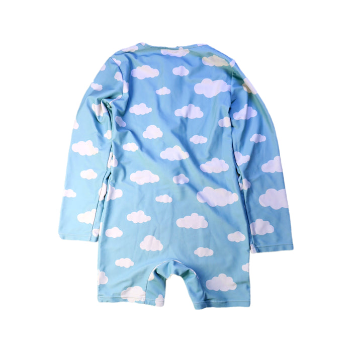 A Blue Rash Guards from Kuling in size 4T for girl. (Back View)