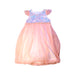 A Peach Sleeveless Dresses from Le Petit Society in size 6T for girl. (Front View)