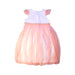 A Peach Sleeveless Dresses from Le Petit Society in size 6T for girl. (Back View)