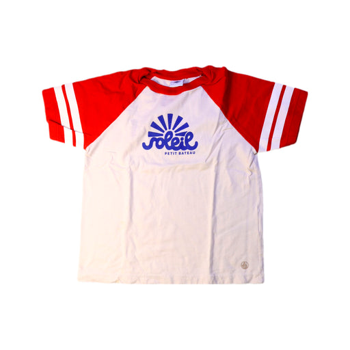 A Red Short Sleeve T Shirts from Petit Bateau in size 6T for boy. (Front View)