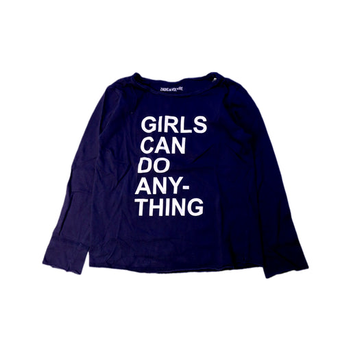 A Navy Long Sleeve T Shirts from Zadig & Voltaire in size 6T for girl. (Front View)