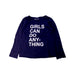 A Navy Long Sleeve T Shirts from Zadig & Voltaire in size 6T for girl. (Front View)