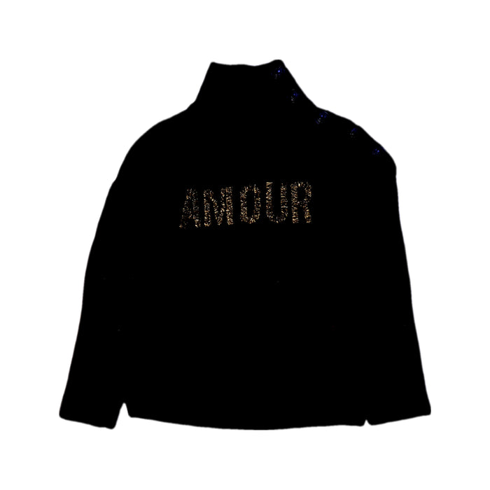 A Black Buttoned Sweatshirts from Zadig & Voltaire in size 6T for girl. (Front View)
