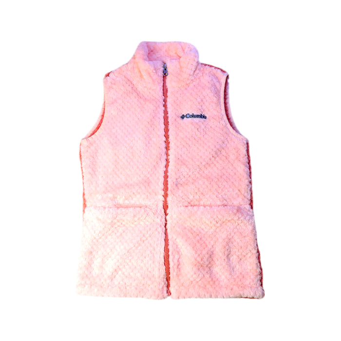 A Pink Outerwear Vests from Columbia in size 10Y for girl. (Front View)