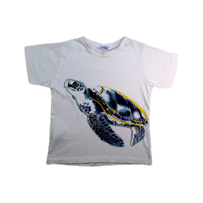 A White Short Sleeve T Shirts from Mayoral in size 7Y for boy. (Front View)