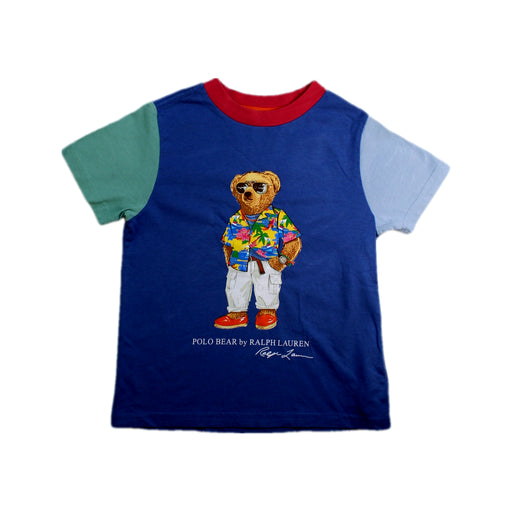 A Blue Short Sleeve T Shirts from Polo Ralph Lauren in size 4T for boy. (Front View)