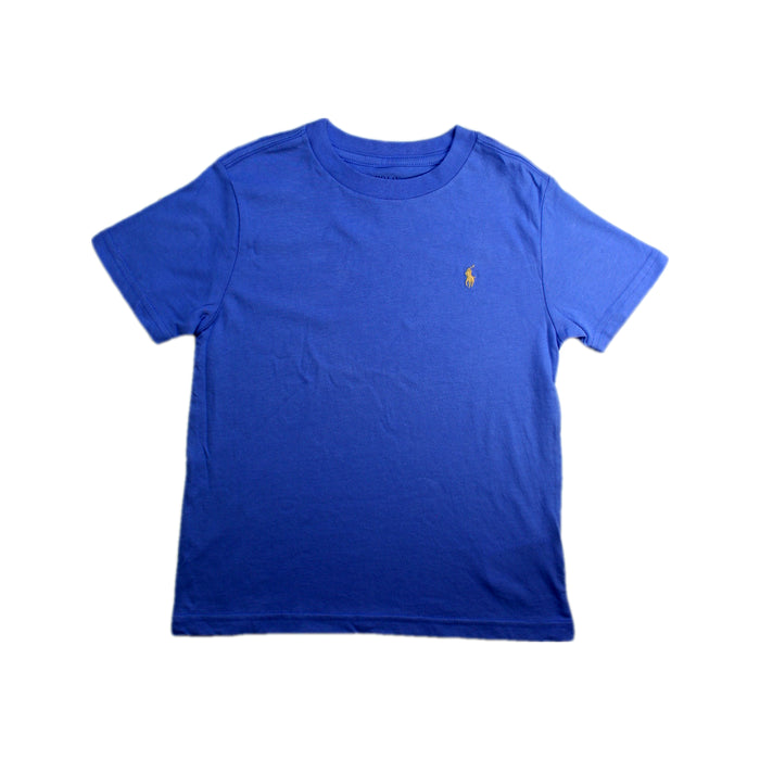 A Blue Short Sleeve T Shirts from Polo Ralph Lauren in size 5T for boy. (Front View)