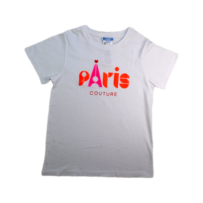 A White Short Sleeve T Shirts from Jacadi in size 8Y for girl. (Front View)
